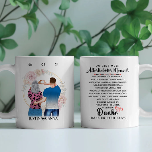 Personalisierte Tasse Liebe Danke dass es dich gibt Paar als Cliparts
