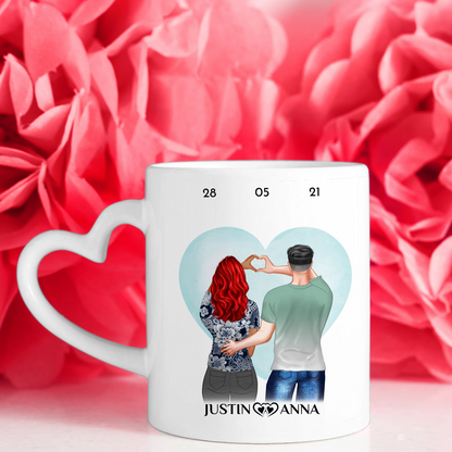 Personalisierte Tasse für Paare Mr & Mrs Ihr als Figuren