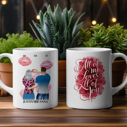 Personalisierte Tasse für Freundin All Of Me Paar als Cliparts Liebe