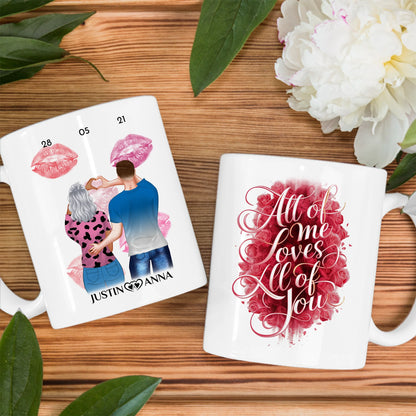 Personalisierte Tasse für Freundin All Of Me Paar als Cliparts Liebe