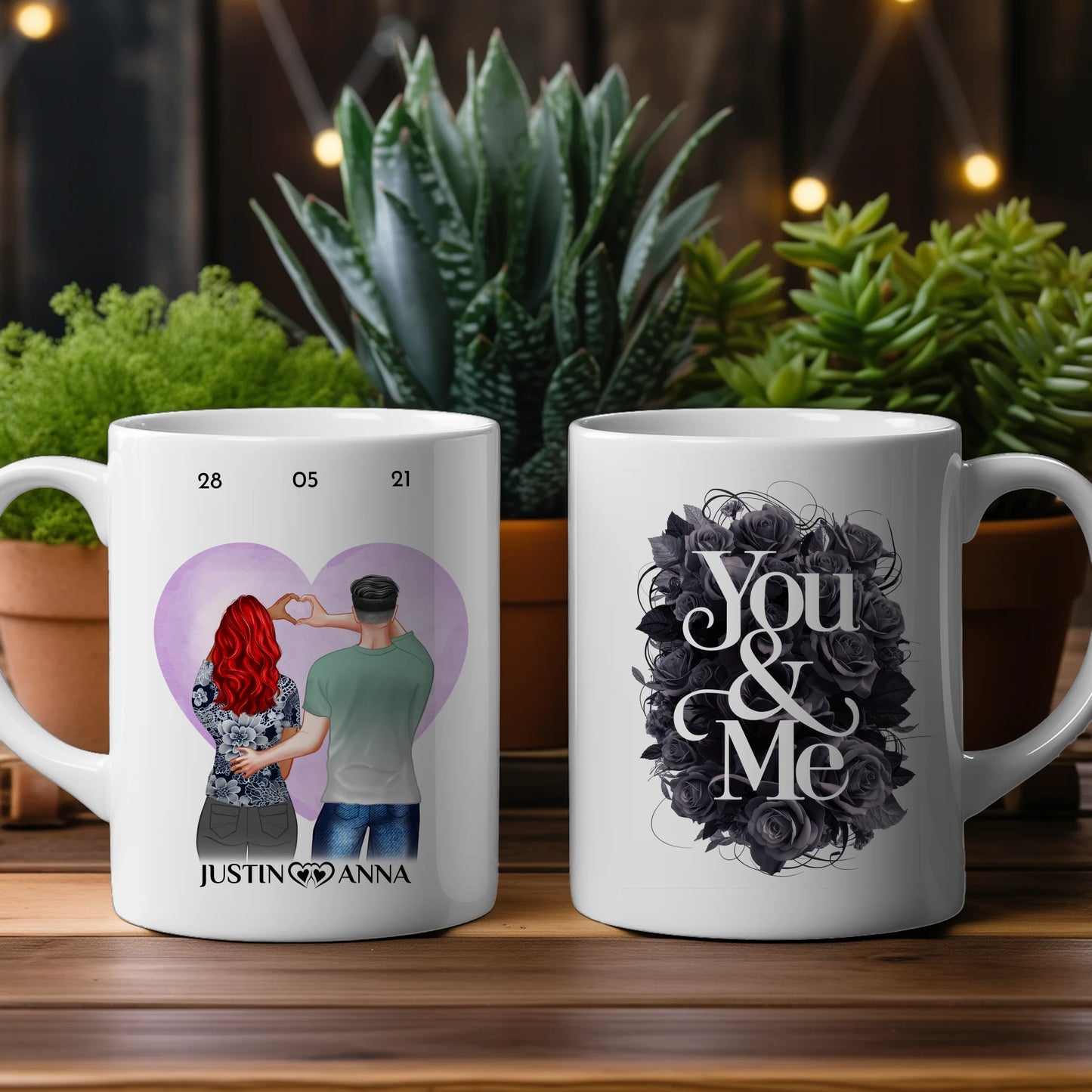 Personalisierte Tasse Liebe You and Me Ihr als Figuren