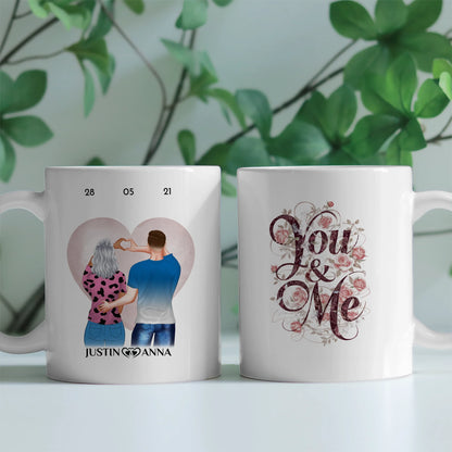 Liebes Tasse für Paare You and Me Paar als Cliparts
