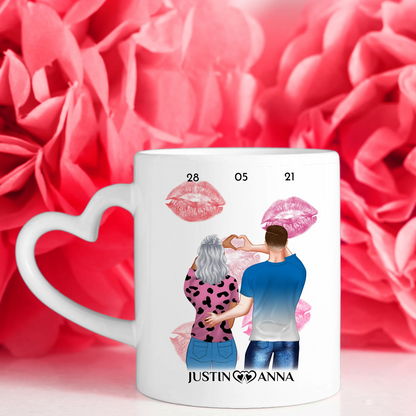 Personalisierte Tasse für Freundin All Of Me Paar als Cliparts Liebe