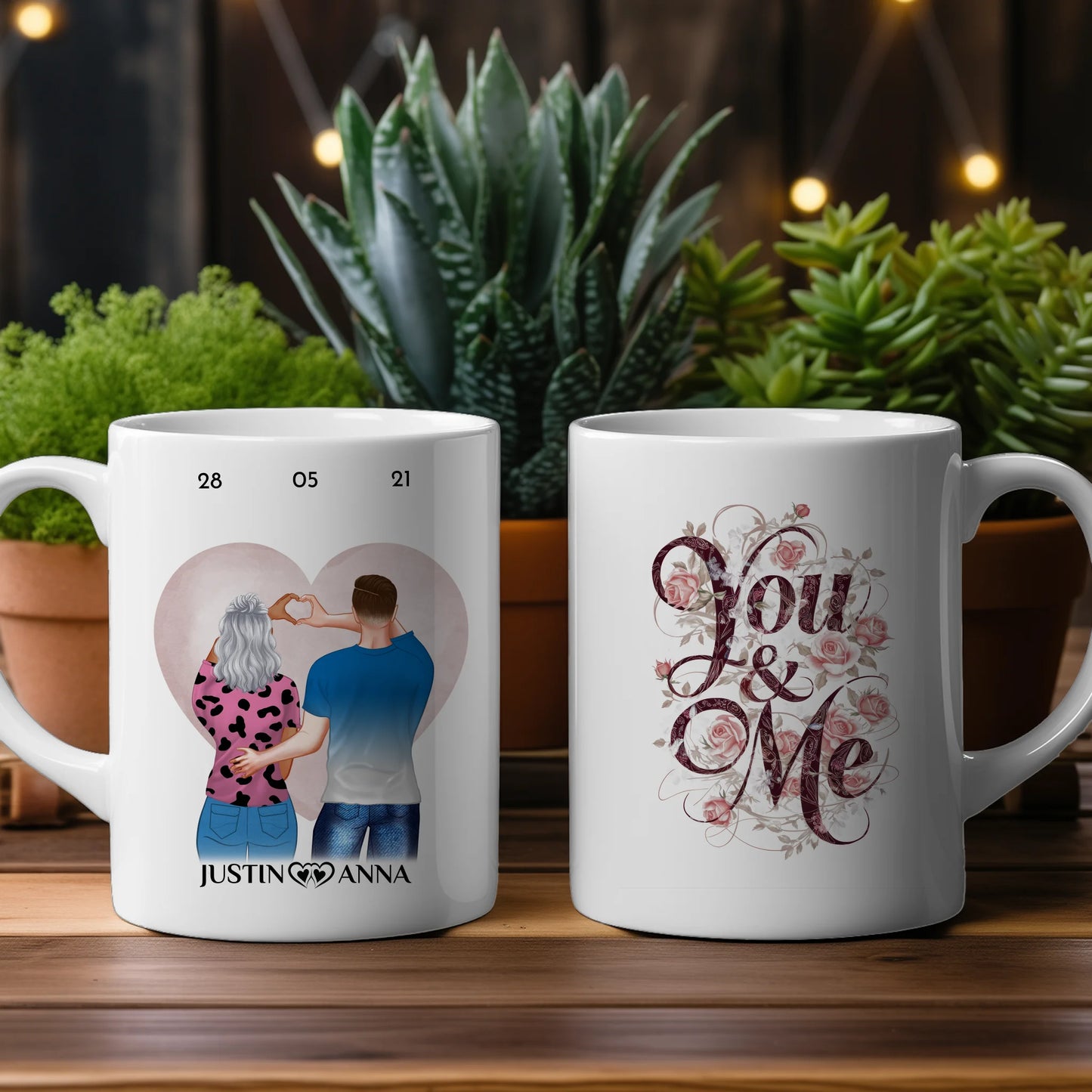 Liebes Tasse für Paare You and Me Paar als Cliparts