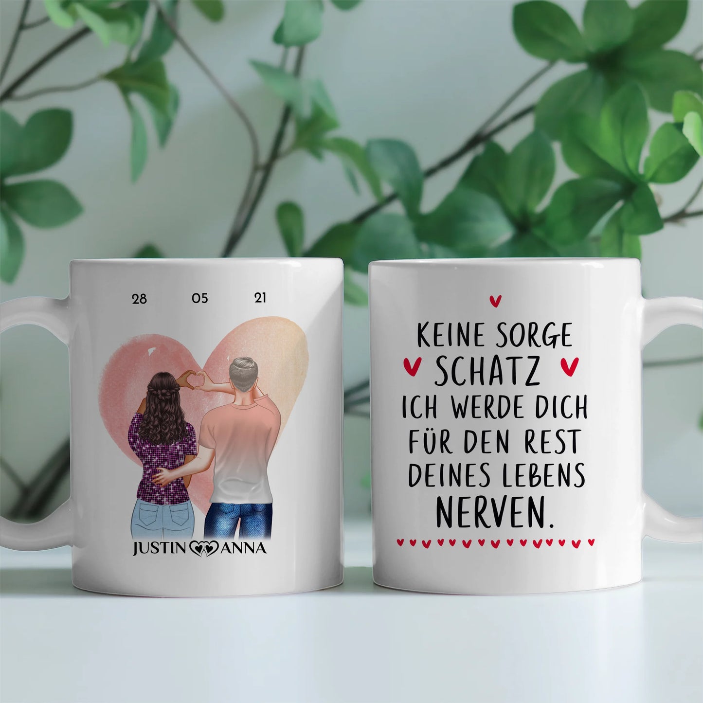 Geschenk Tasse Ewig nerven Pärchen Cliparts Personalisiert