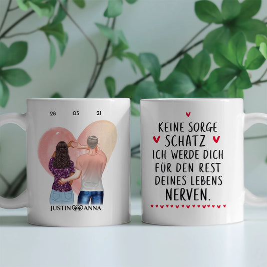 Geschenk Tasse Ewig nerven Pärchen Cliparts Personalisiert