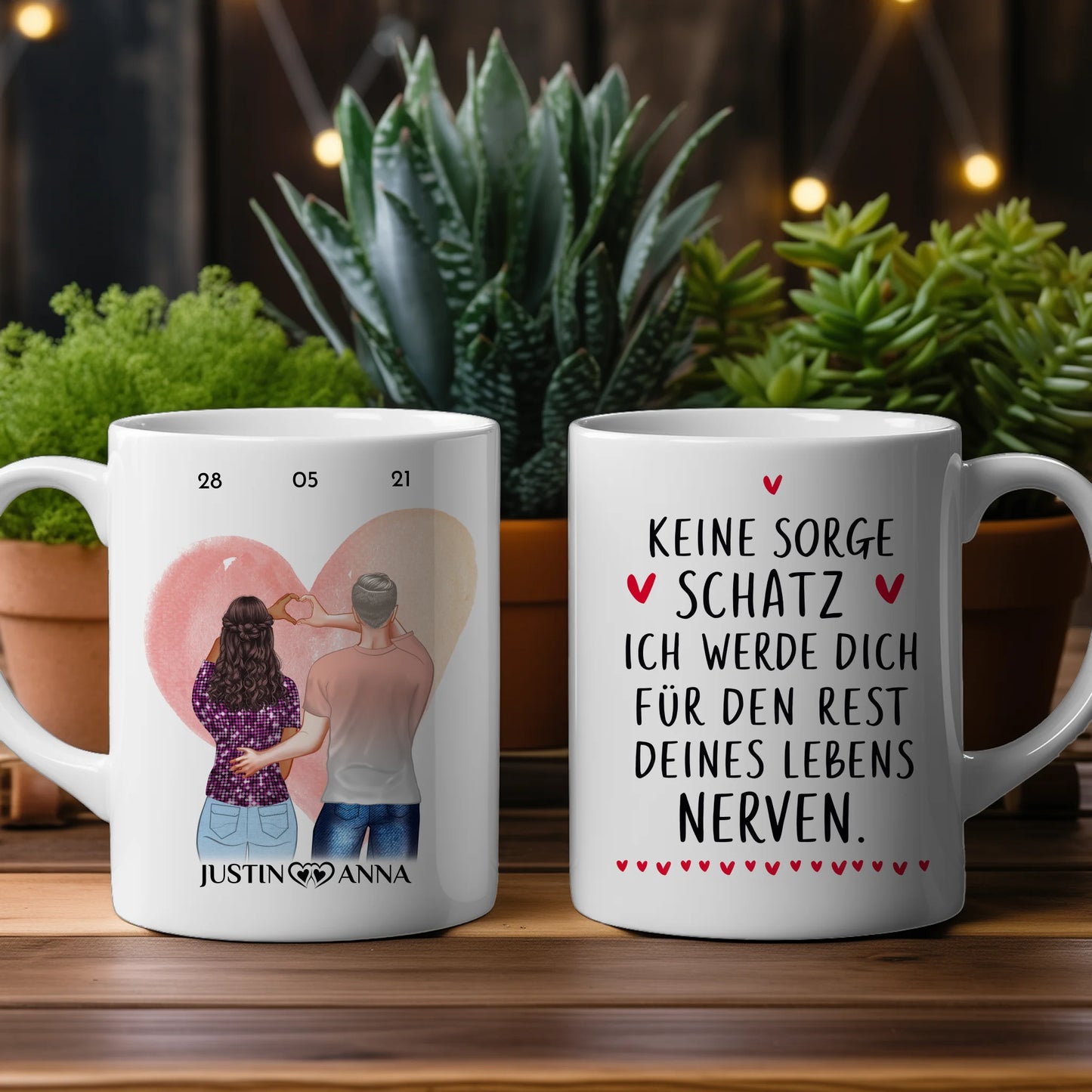 Geschenk Tasse Ewig nerven Pärchen Cliparts Personalisiert