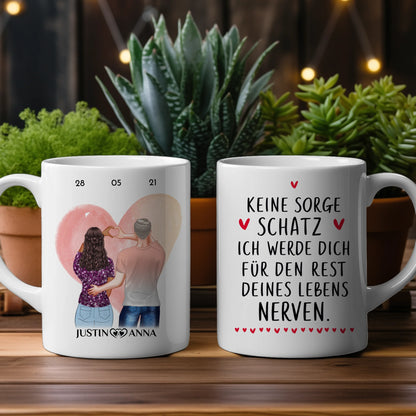 Geschenk Tasse Ewig nerven Pärchen Cliparts Personalisiert