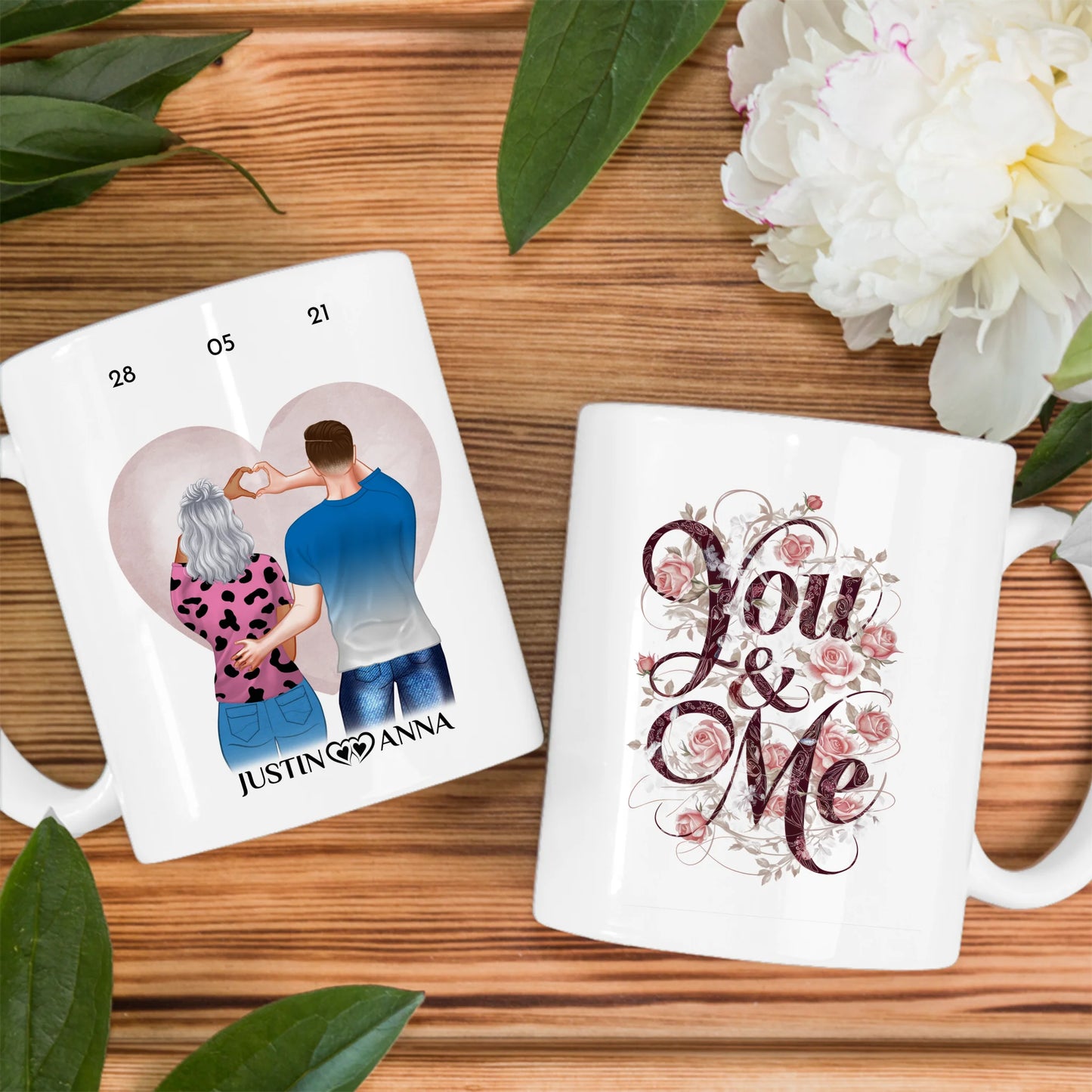 Liebes Tasse für Paare You and Me Paar als Cliparts