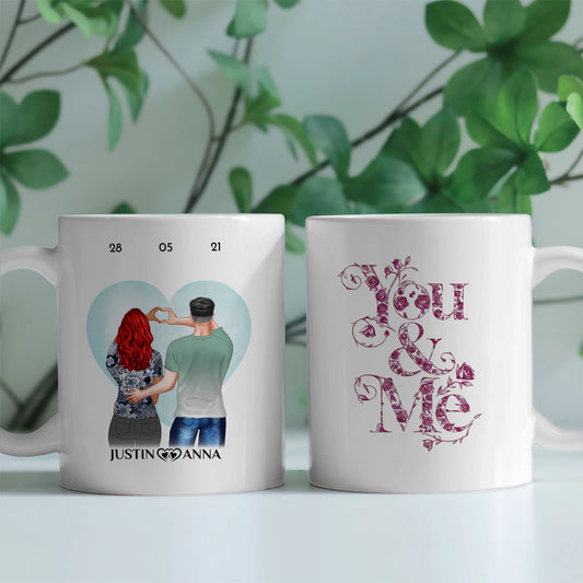 Tasse personalisiert für Paare You and Me Ihr als Figuren