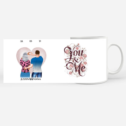 Liebes Tasse für Paare You and Me Paar als Cliparts