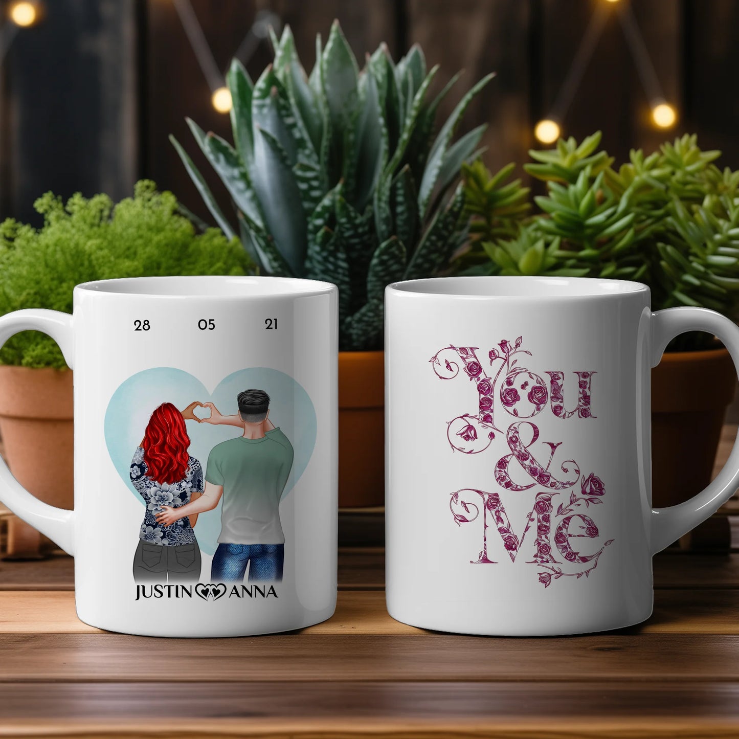 Tasse personalisiert für Paare You and Me Ihr als Figuren
