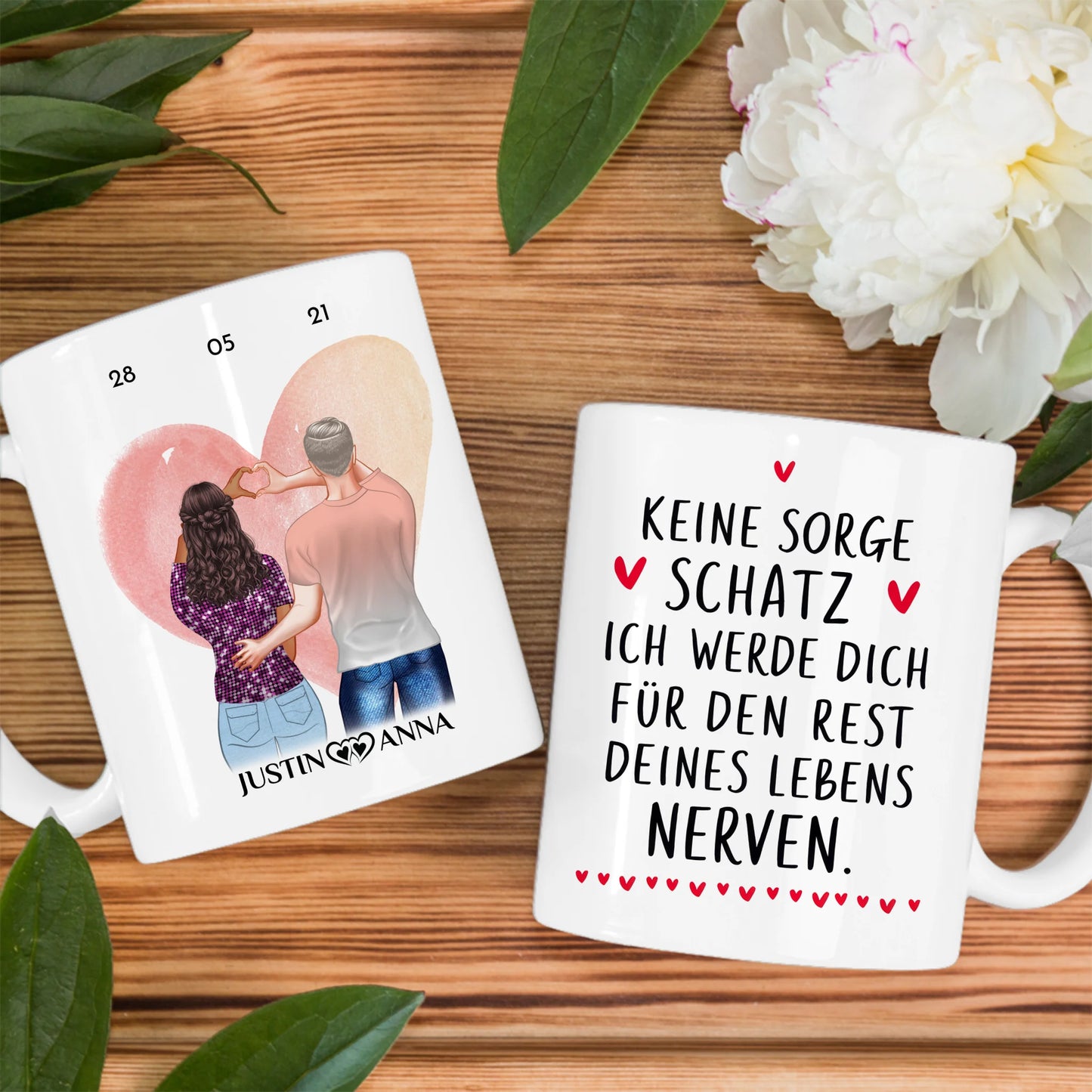 Geschenk Tasse Ewig nerven Pärchen Cliparts Personalisiert