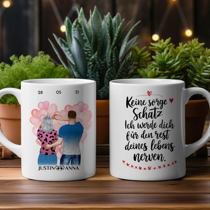 Personalisierte Tasse für Pärchen Keine Sorge Schatz Paar als Cliparts