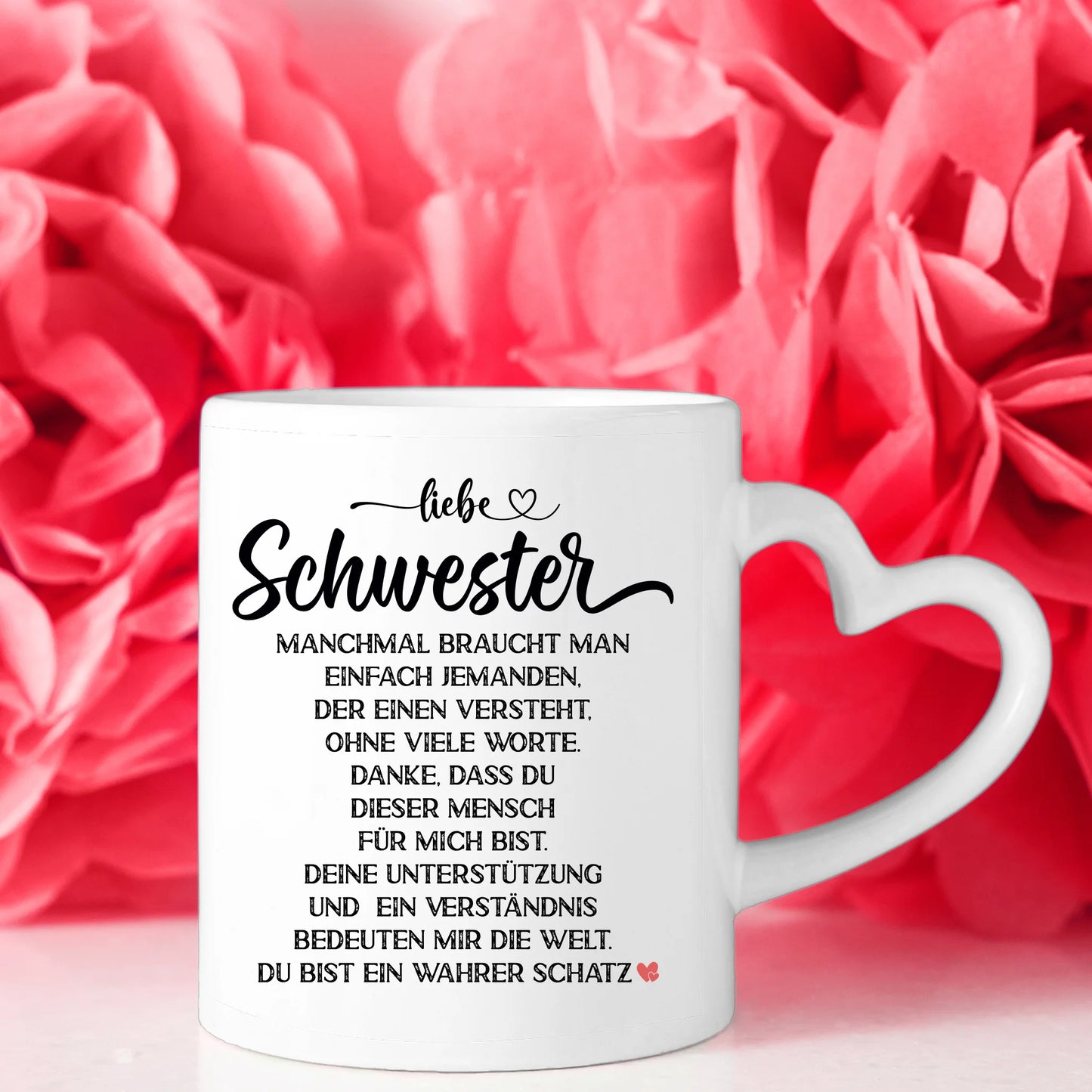 Tassen Geschenk für Schwester Wahrer Schatz mit Figuren