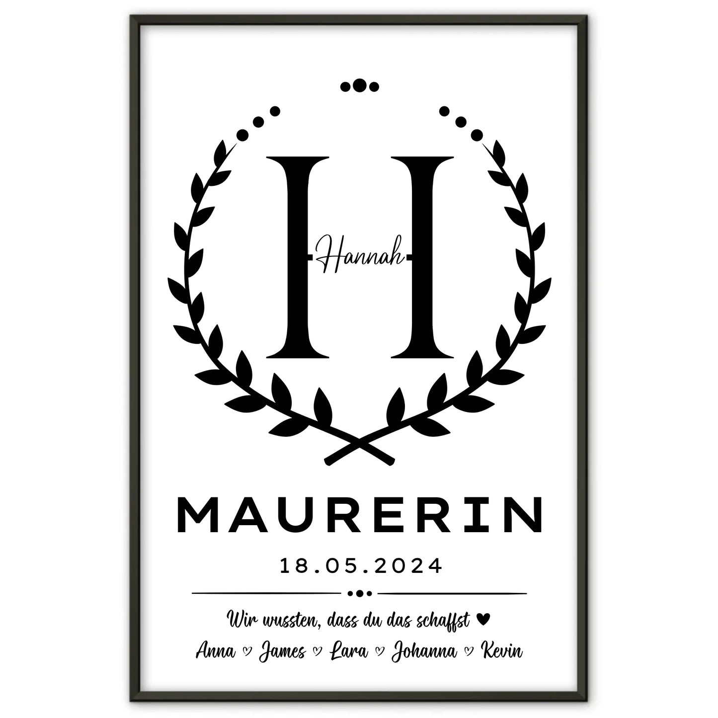 Geschenk Abschluss Ausbildung Maurerin Poster individuell