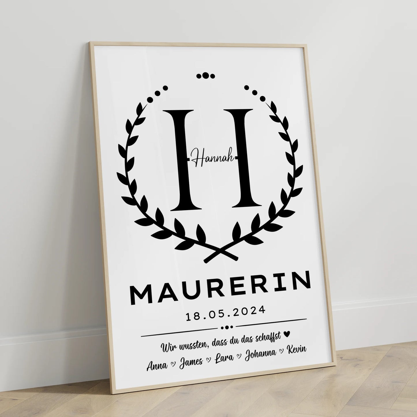 Geschenk Abschluss Ausbildung Maurerin Poster individuell