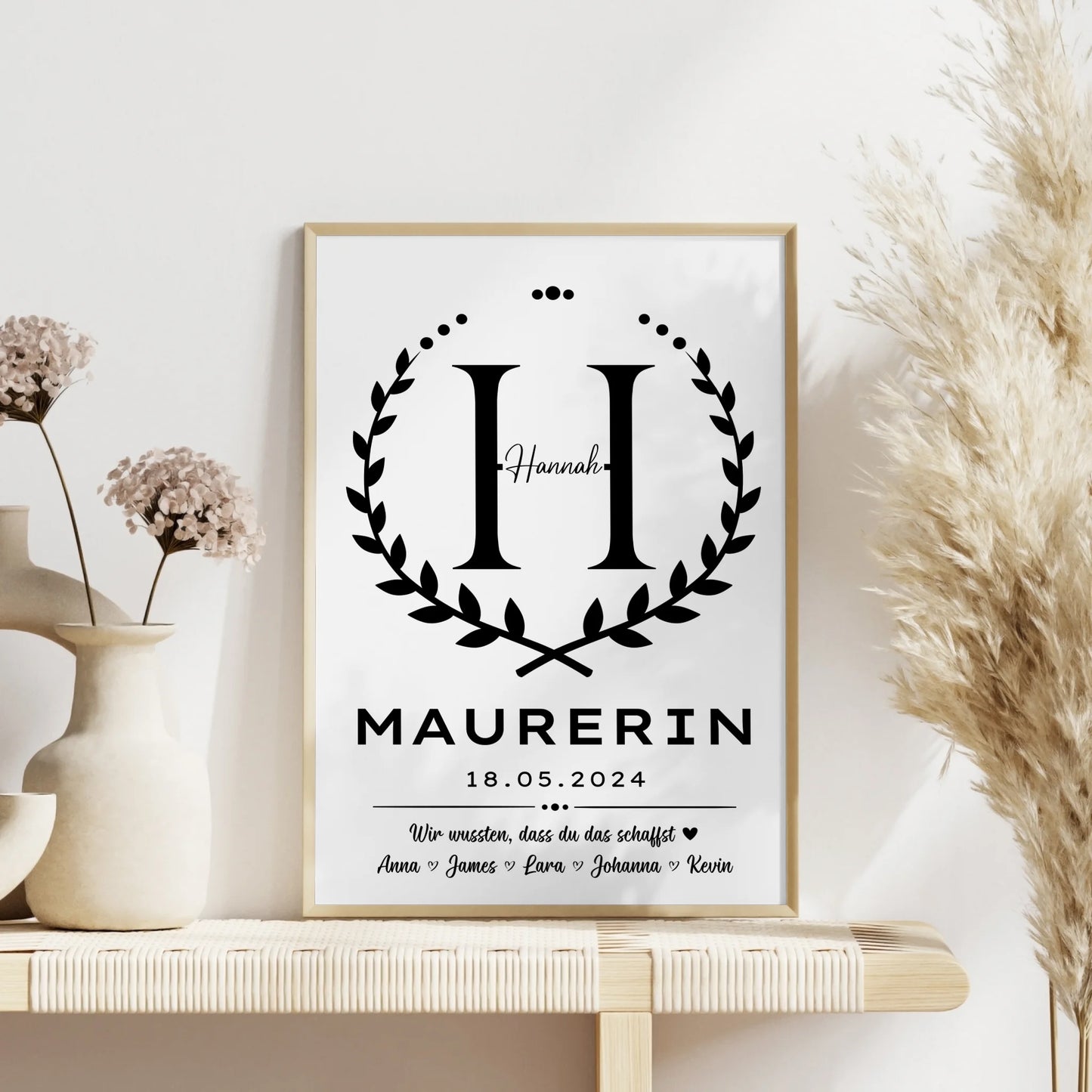 Geschenk Abschluss Ausbildung Maurerin Poster individuell