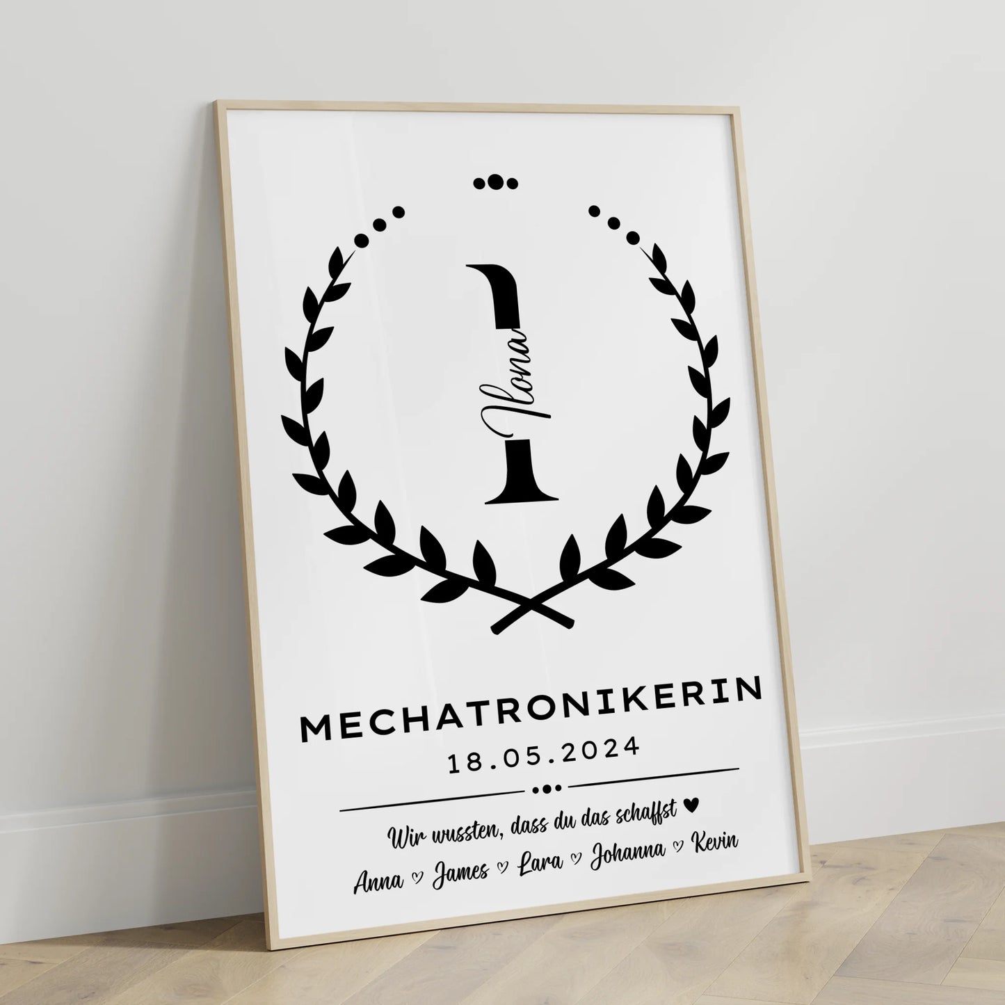 Ausbildungsabschluss Geschenk Poster Mechatronikerin Premium