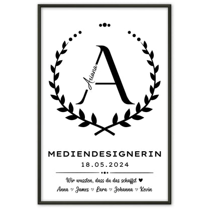 Poster Geschenk Zum Abschluss Ausbildung Mediendesignerin
