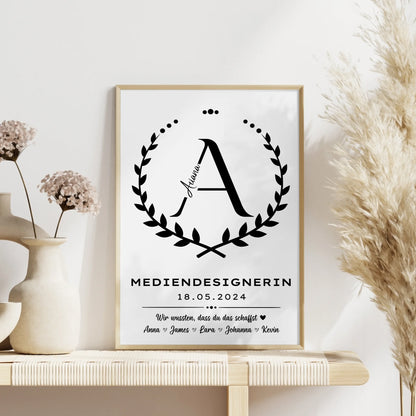 Poster Geschenk Zum Abschluss Ausbildung Mediendesignerin