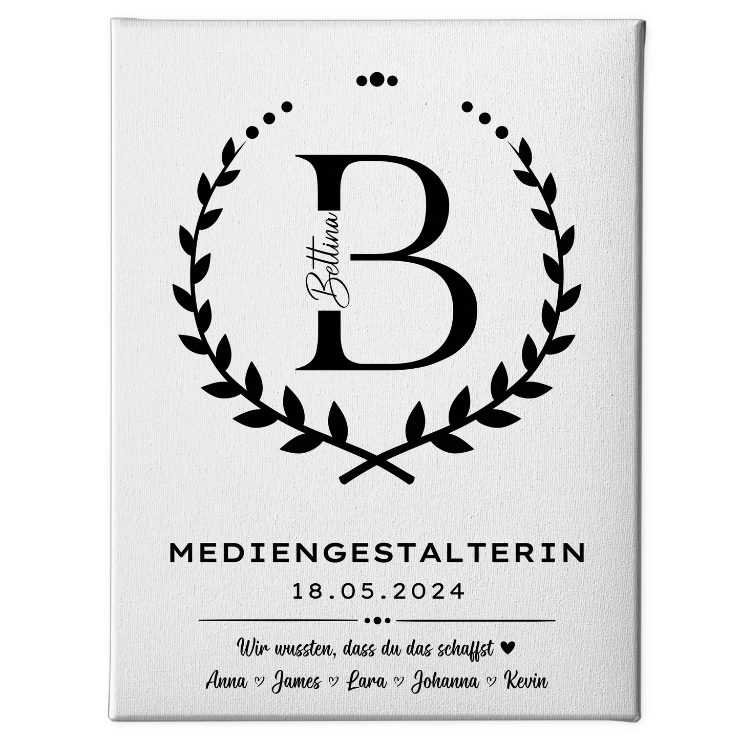 Geschenk Abschluss Ausbildung Mediengestalterin Leinwand 1