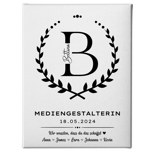 Geschenk Abschluss Ausbildung Mediengestalterin Leinwand 1
