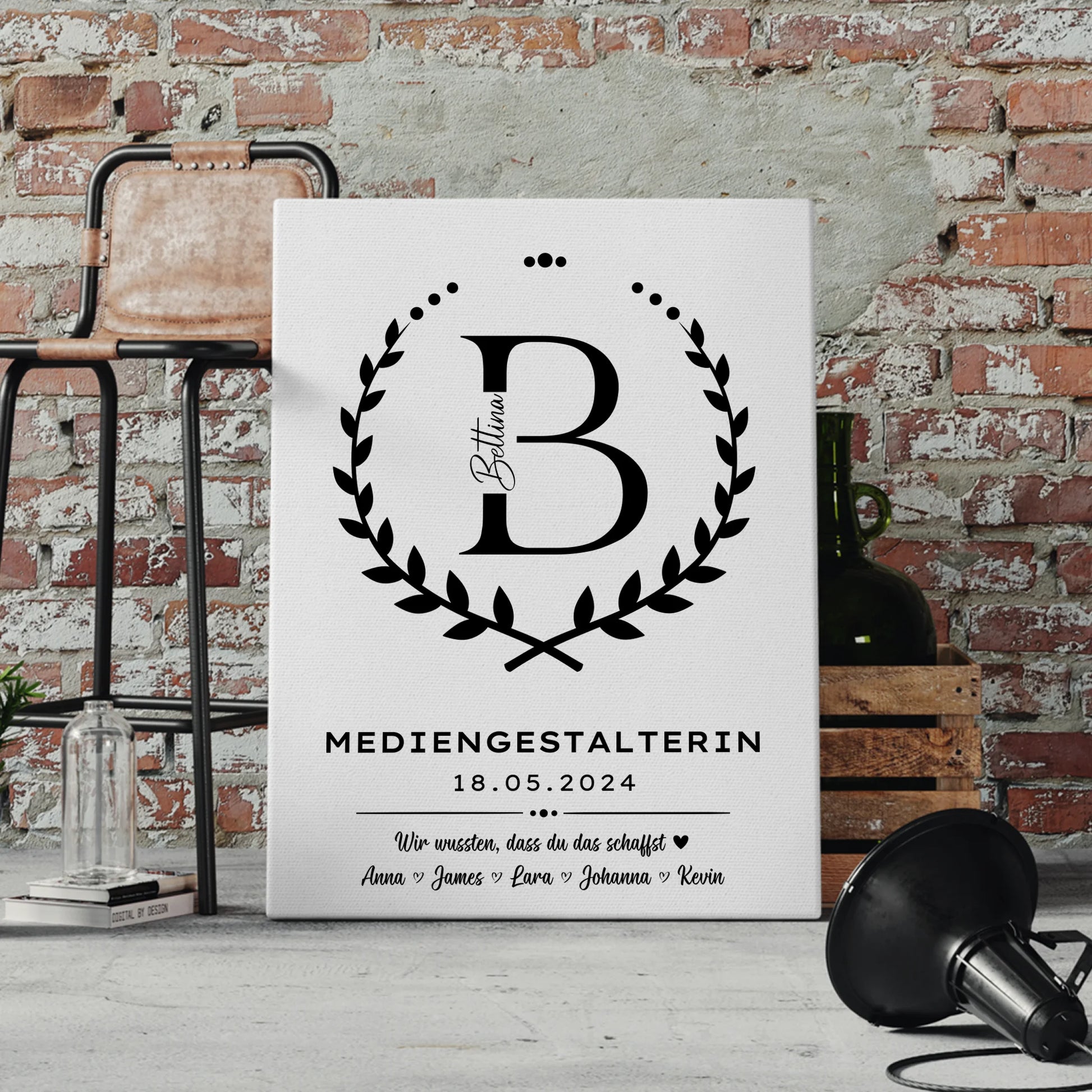 Geschenk Abschluss Ausbildung Mediengestalterin Leinwand 4