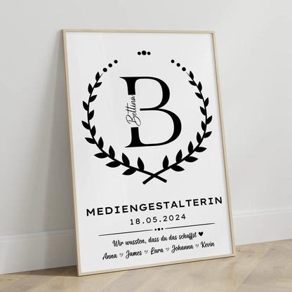 Poster Geschenk Abschluss Ausbildung Mediengestalterin