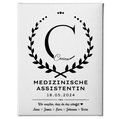 Ausbildungsabschluss Geschenk Medizinische Assistentin Leinwand 1