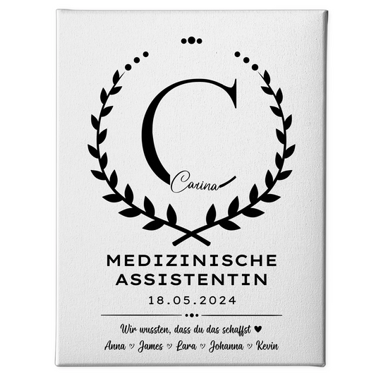 Ausbildungsabschluss Geschenk Medizinische Assistentin Leinwand 1