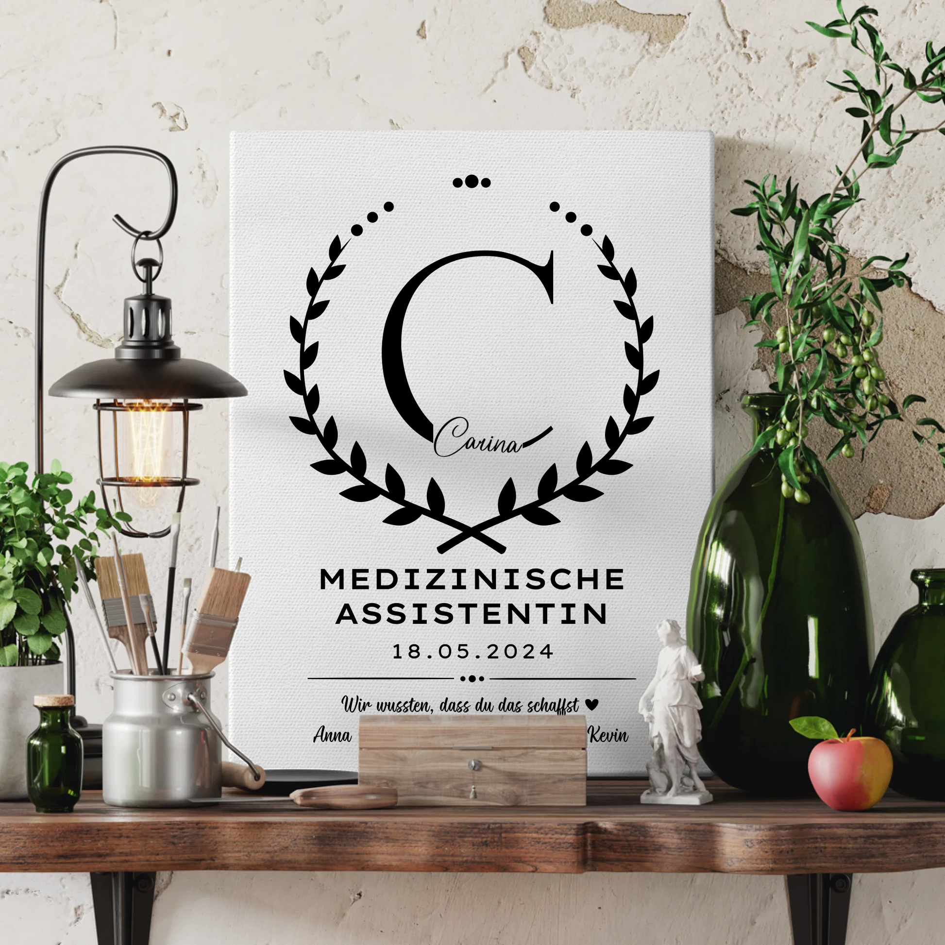 Ausbildungsabschluss Geschenk Medizinische Assistentin Leinwand 3