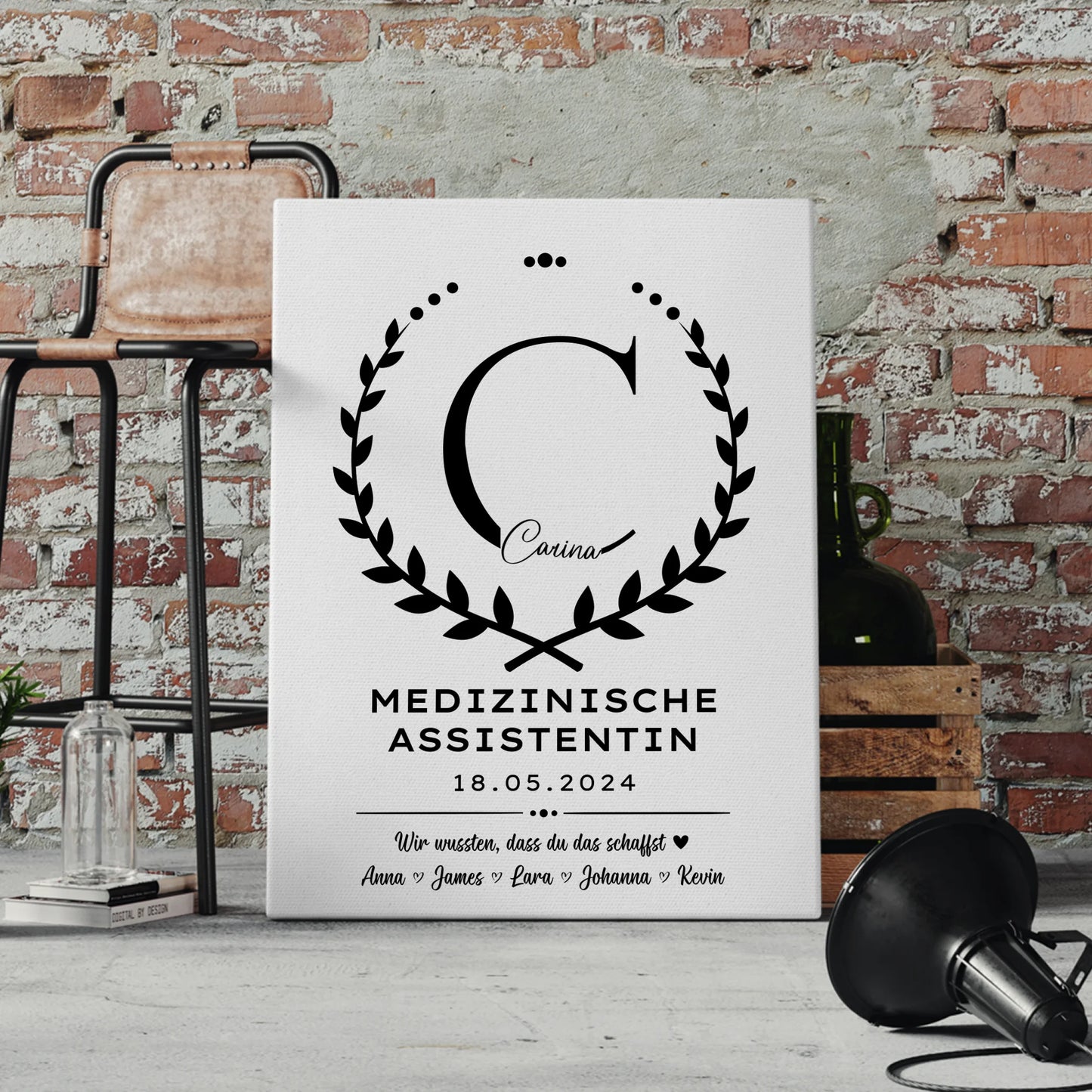 Ausbildungsabschluss Geschenk Medizinische Assistentin Leinwand 4