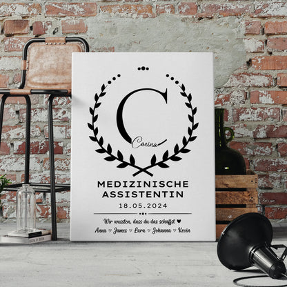 Ausbildungsabschluss Geschenk Medizinische Assistentin Leinwand 4
