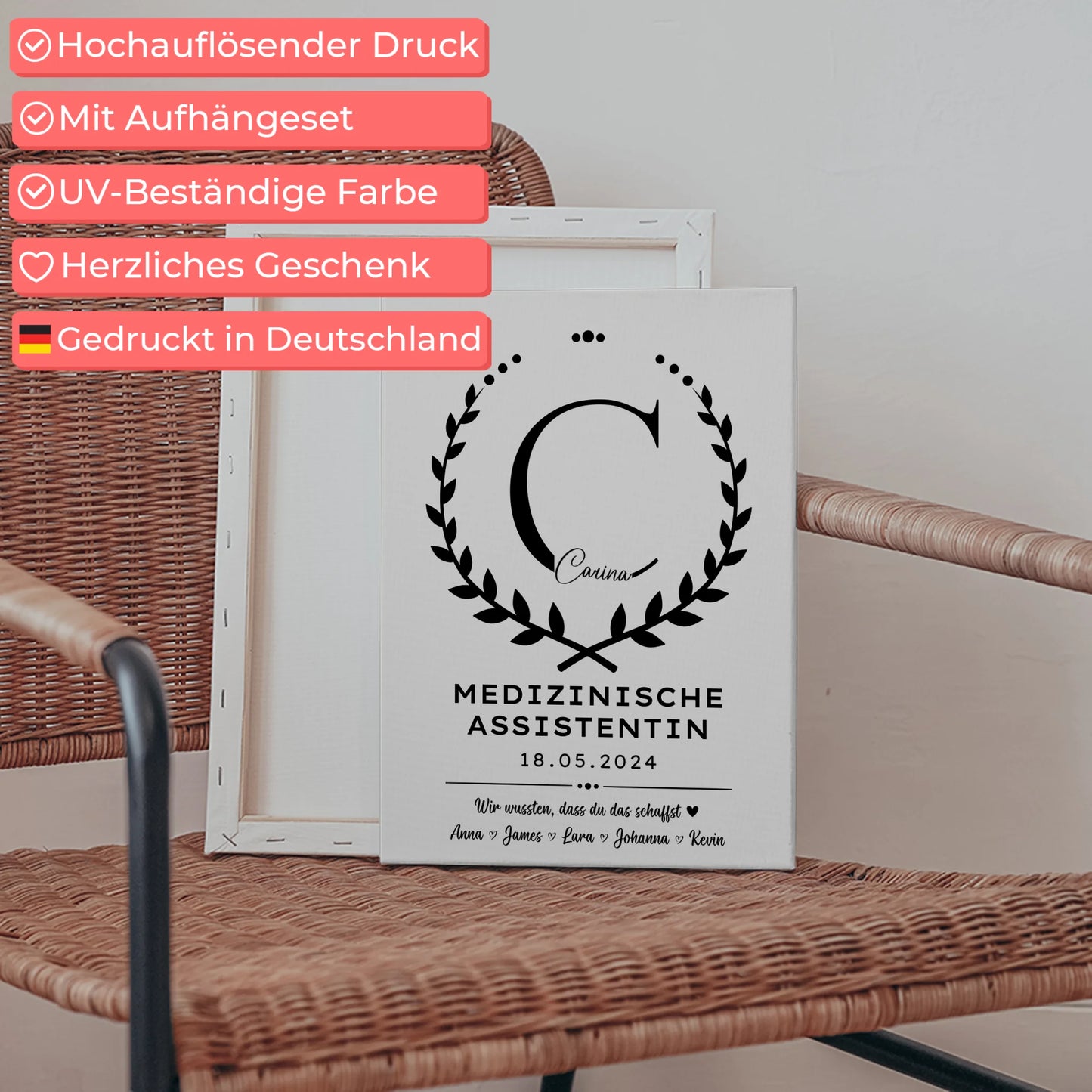 Ausbildungsabschluss Geschenk Medizinische Assistentin Leinwand 5
