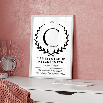 Poster Ausbildungsabschlussgeschenk Medizinische Assistentin