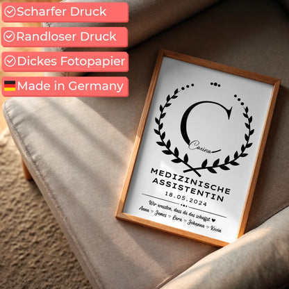 Poster Ausbildungsabschlussgeschenk Medizinische Assistentin