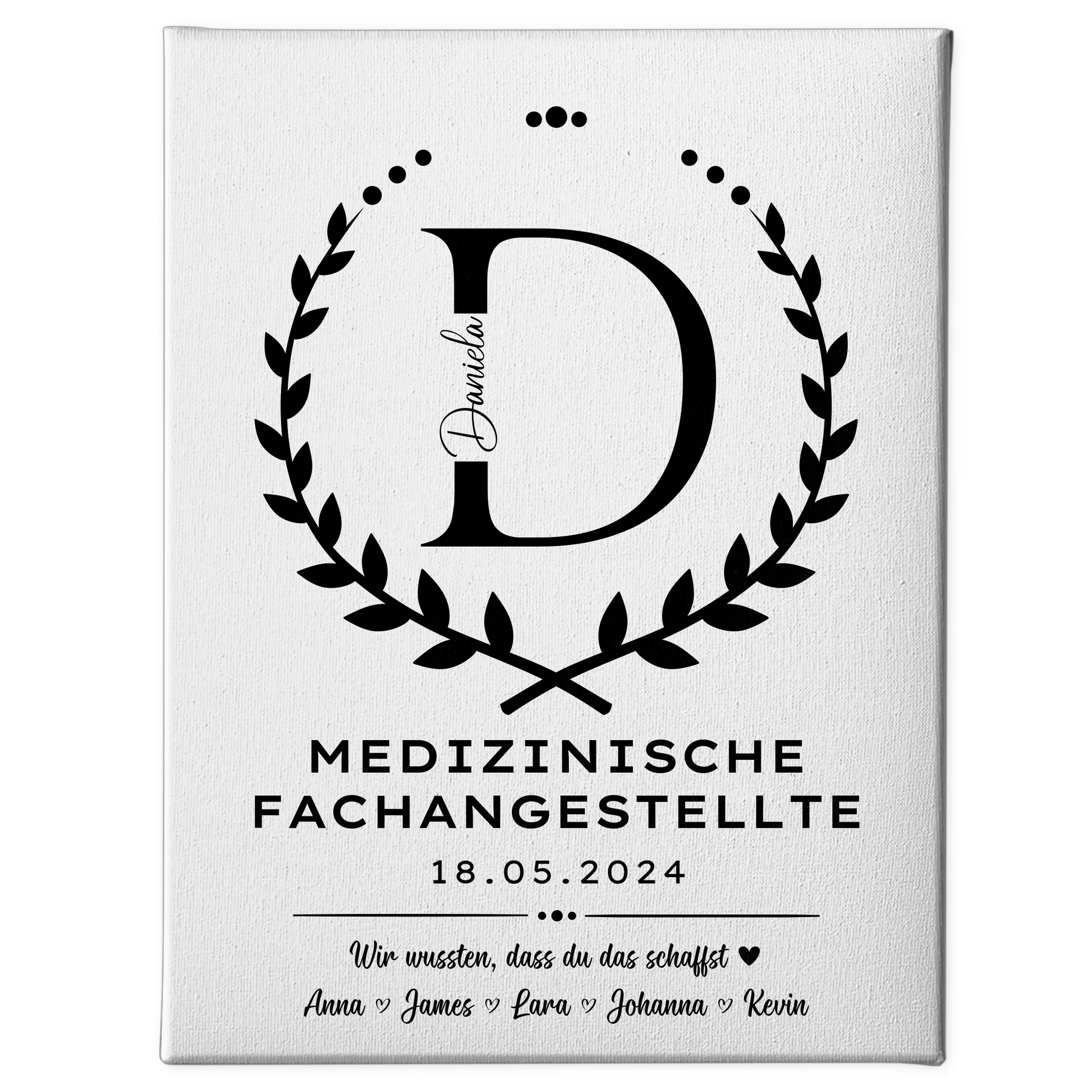 Geschenk Zum Abschluss Ausbildung Medizinische Fachangestellte Leinwand 1
