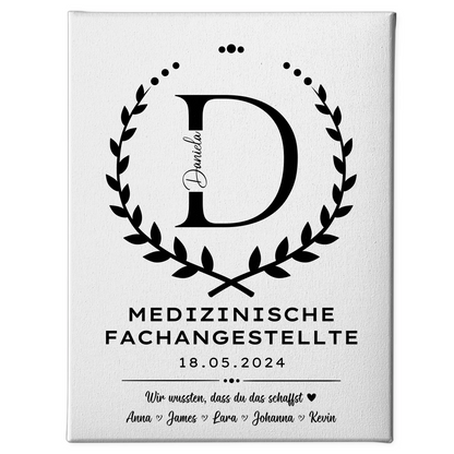 Geschenk Zum Abschluss Ausbildung Medizinische Fachangestellte Leinwand 1