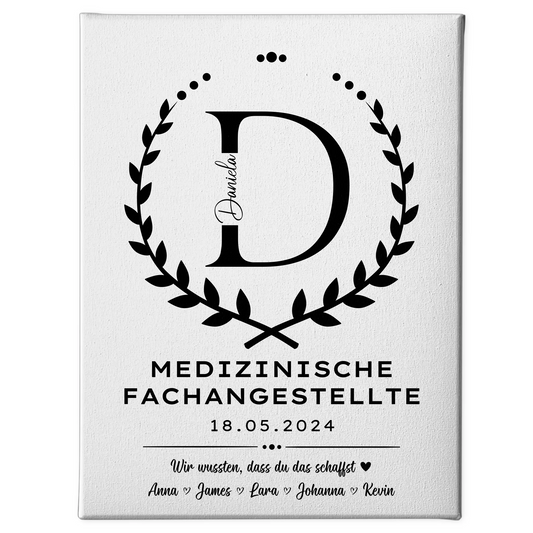 Geschenk Zum Abschluss Ausbildung Medizinische Fachangestellte Leinwand 1