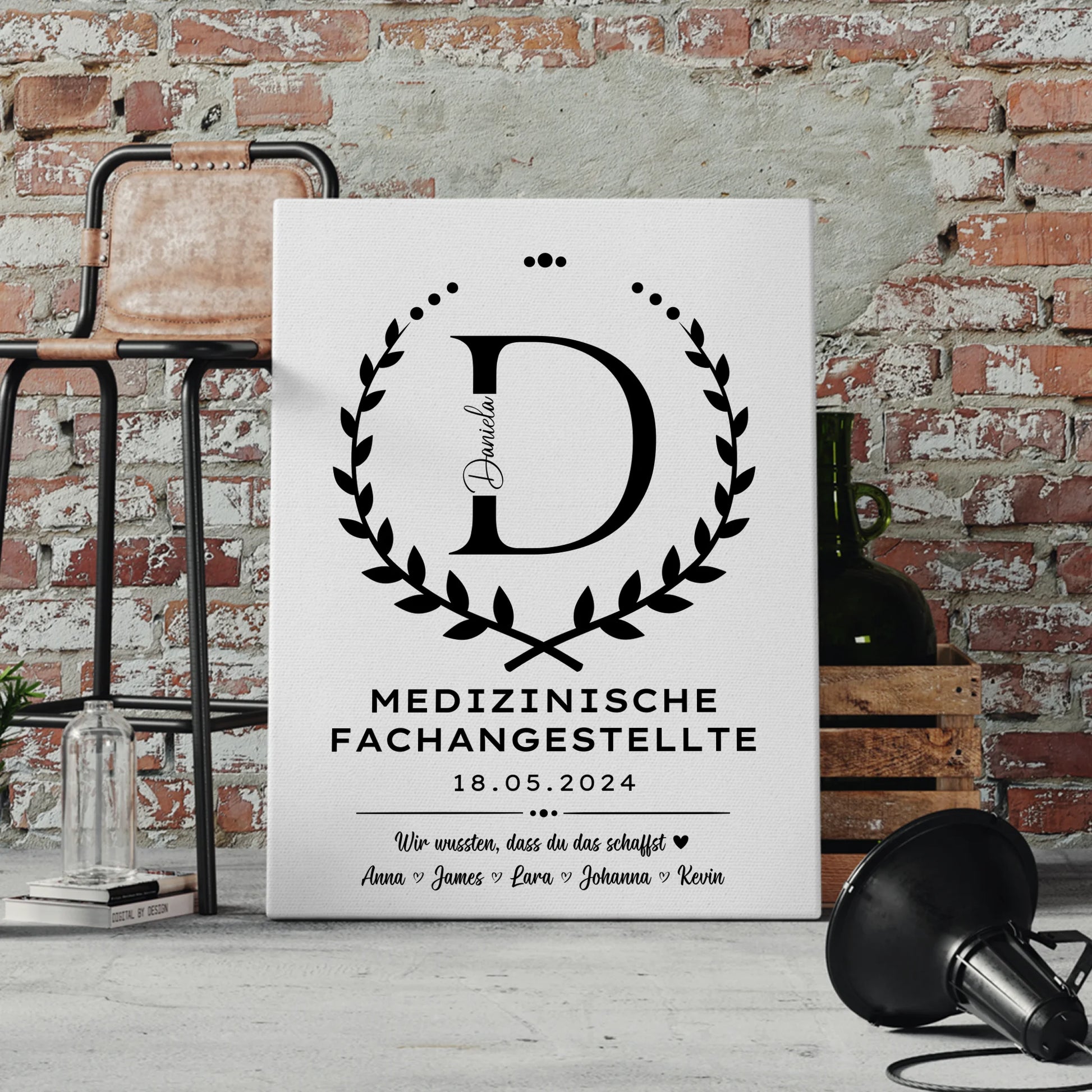 Geschenk Zum Abschluss Ausbildung Medizinische Fachangestellte Leinwand 4