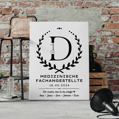 Geschenk Zum Abschluss Ausbildung Medizinische Fachangestellte Leinwand 4