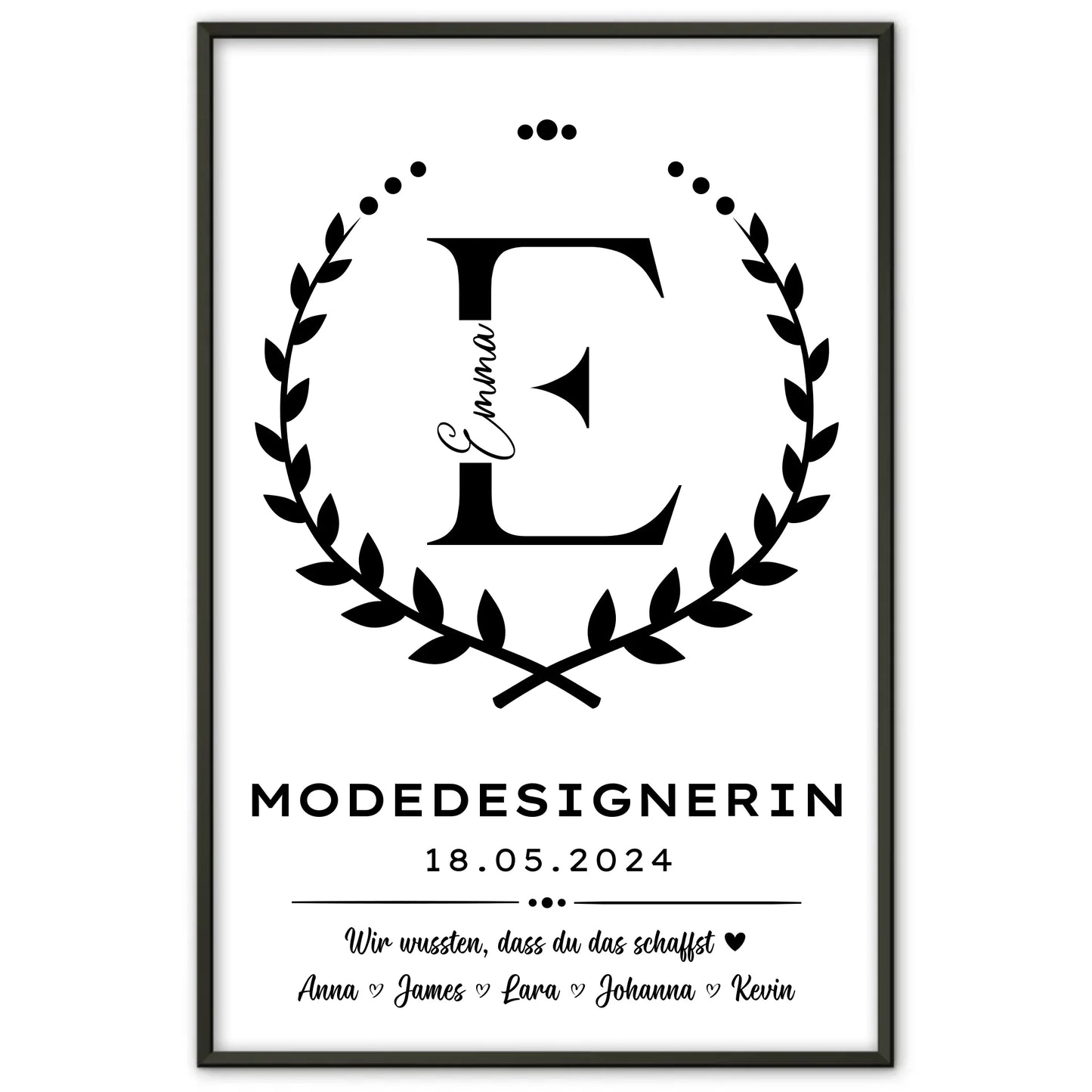 Poster Geschenk Abschluss Ausbildung Modedesignerin