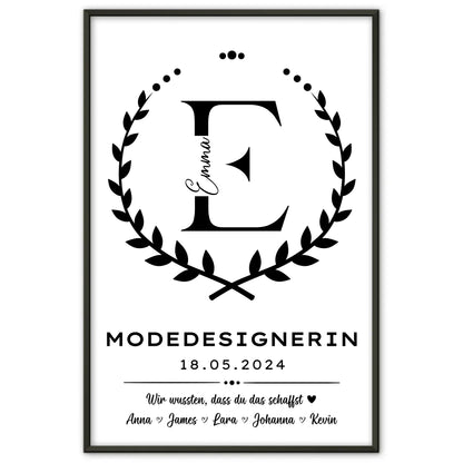 Poster Geschenk Abschluss Ausbildung Modedesignerin