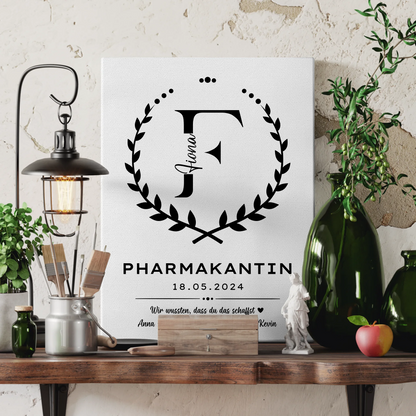 Ausbildungsabschluss Geschenk Pharmakantin Leinwand 3