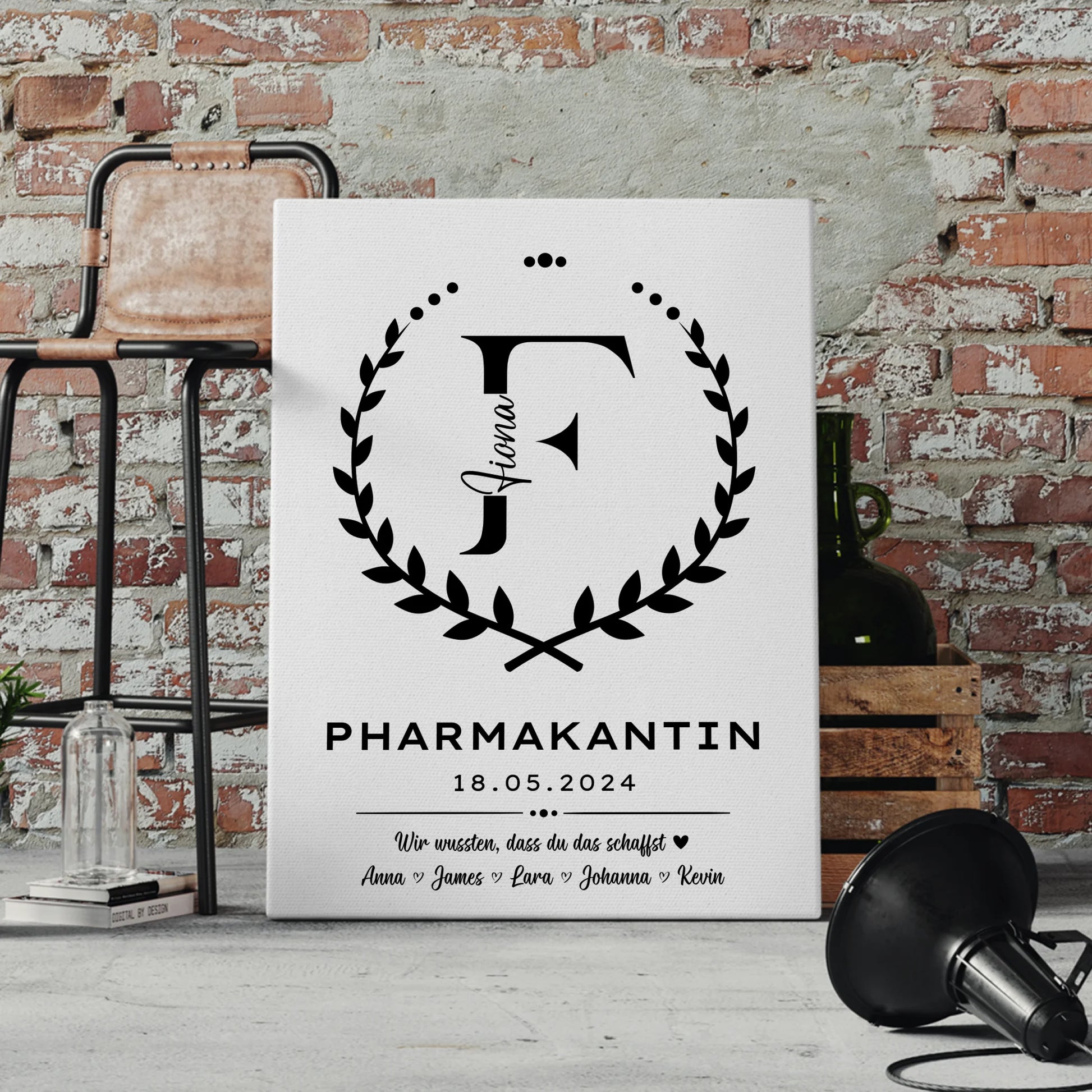 Ausbildungsabschluss Geschenk Pharmakantin Leinwand 4