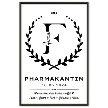 Ausbildungsabschluss Geschenk Poster fuer Pharmakantin