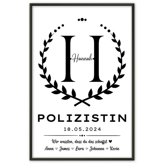 Geschenk Abschluss Ausbildung Poster für stolze Polizistin