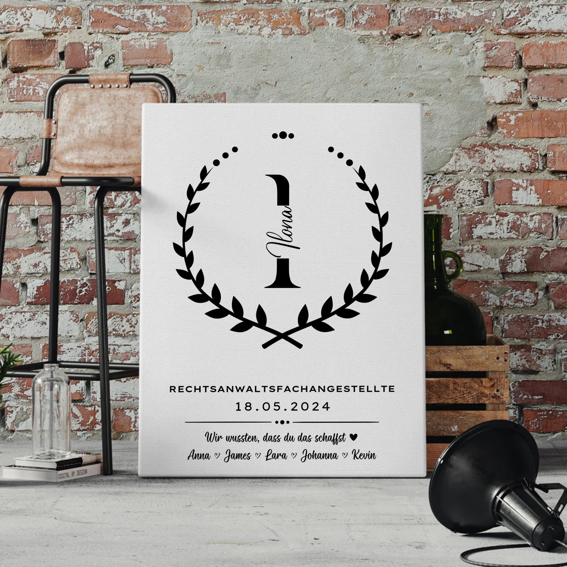 Ausbildungsabschluss Geschenk Rechtsanwaltsfachangestellte Leinwand 4