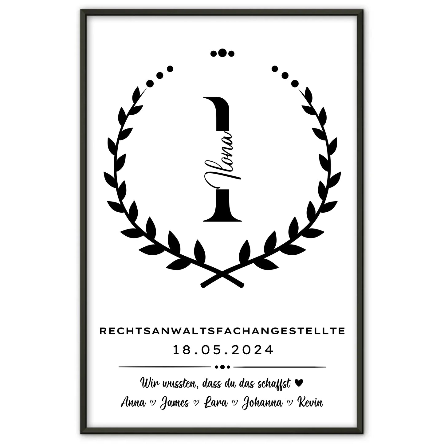 Ausbildungsabschluss Geschenk Rechtsanwaltsfachangestellte Poster personalisiert